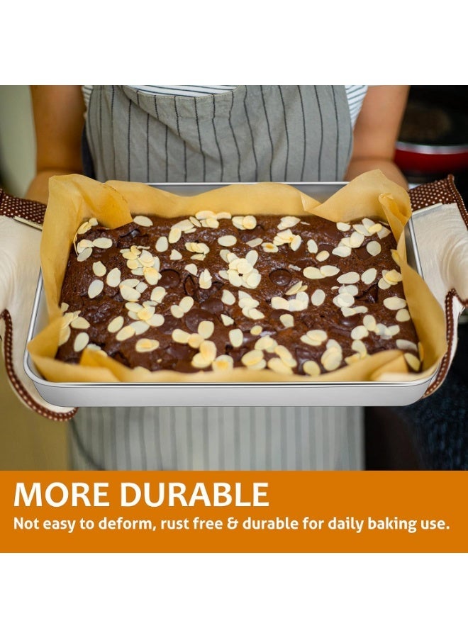 Deep Baking Sheet Pan, Stainless Steel Baking Tray (31.5x24.8x5 cm), Rectangle Tray Bake Tin for Brownie Cake Lasagna, Non Toxic & Healthy, Mirror Finish & Rust Free, Durable & Dishwasher Safe - Image 5